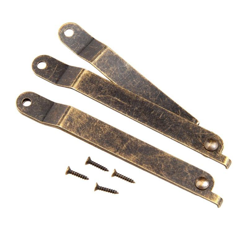 4PCS Antique Bronze Lid Support Hinges Stay for Box Display Furniture Accessories Cabinet Door Kitchen Cupboard Hinges Lid Stays