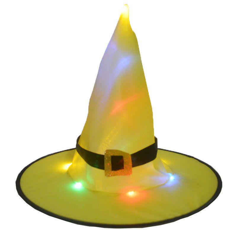 Festive Glowing Halloween Witch Hats For Outdoor Cosplay Party And Decorations