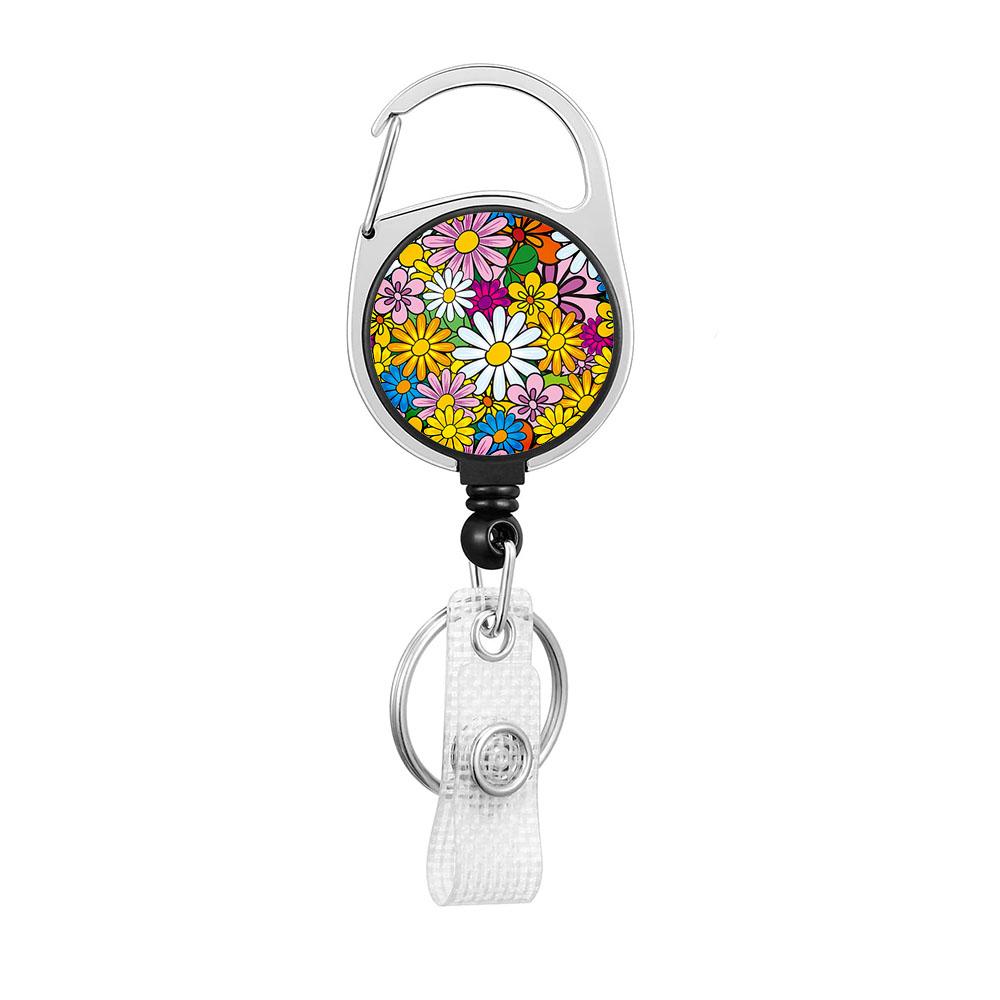 Flower Butterfly Chrysanthemum Doctor ID Badge Clip Lanyards Holder Porta Credencial Reel Nurse Retractable Keychain Wholesale