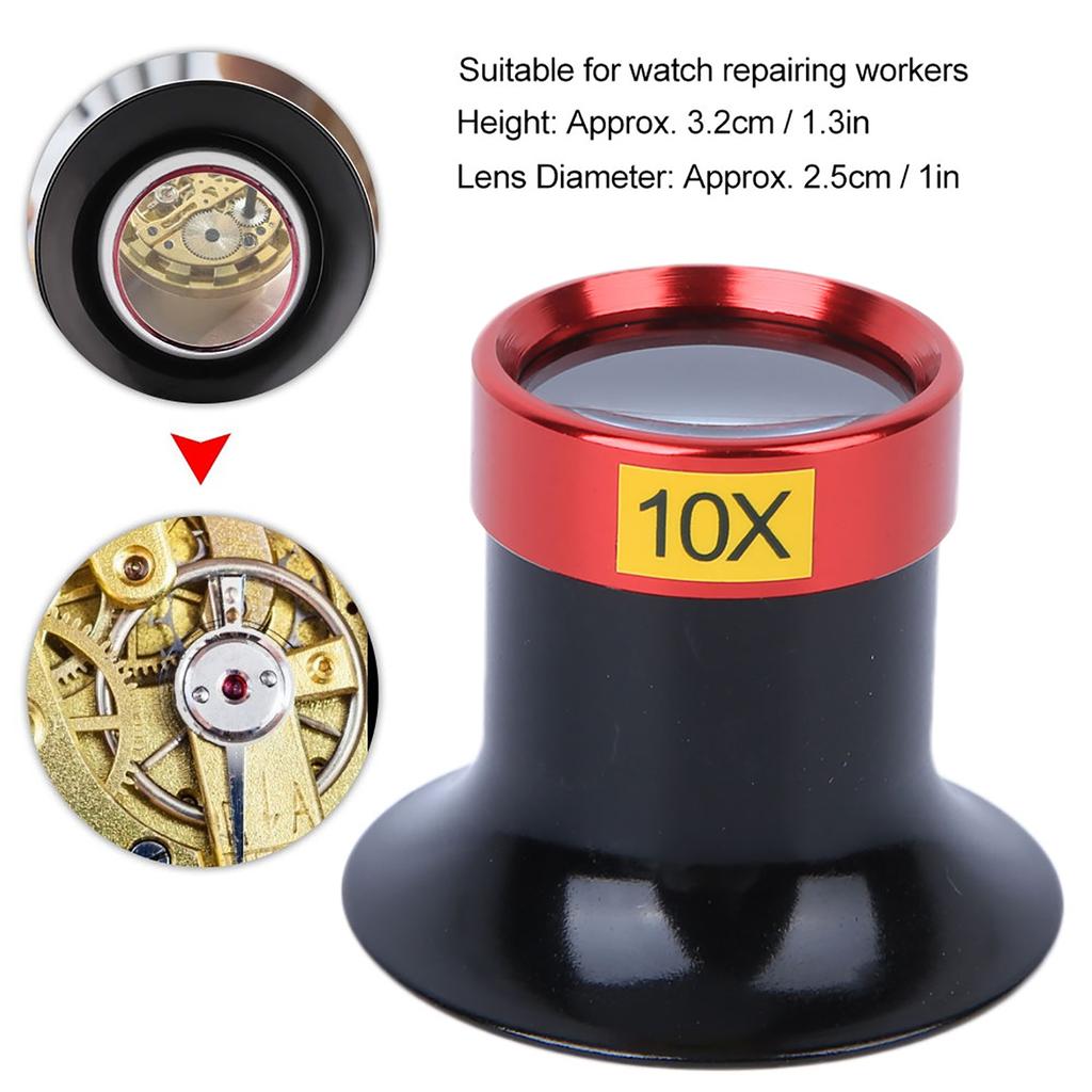 2 Stück 10X Uhrenreparatur Augenlupe Vergrößerungsglas Professionelles Uhrenreparaturwerkzeug