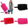 Chic American Bohemian Tassel Bag Faux Suede Vintage Saddle Bag Stylish Shoulder Crossbody