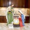 Weihnachtskrippe Dekorationen Set Krippe Heilige Figuren Harzfiguren für Zuhause Schlafzimmer Wohnzimmer Statue Ornament
