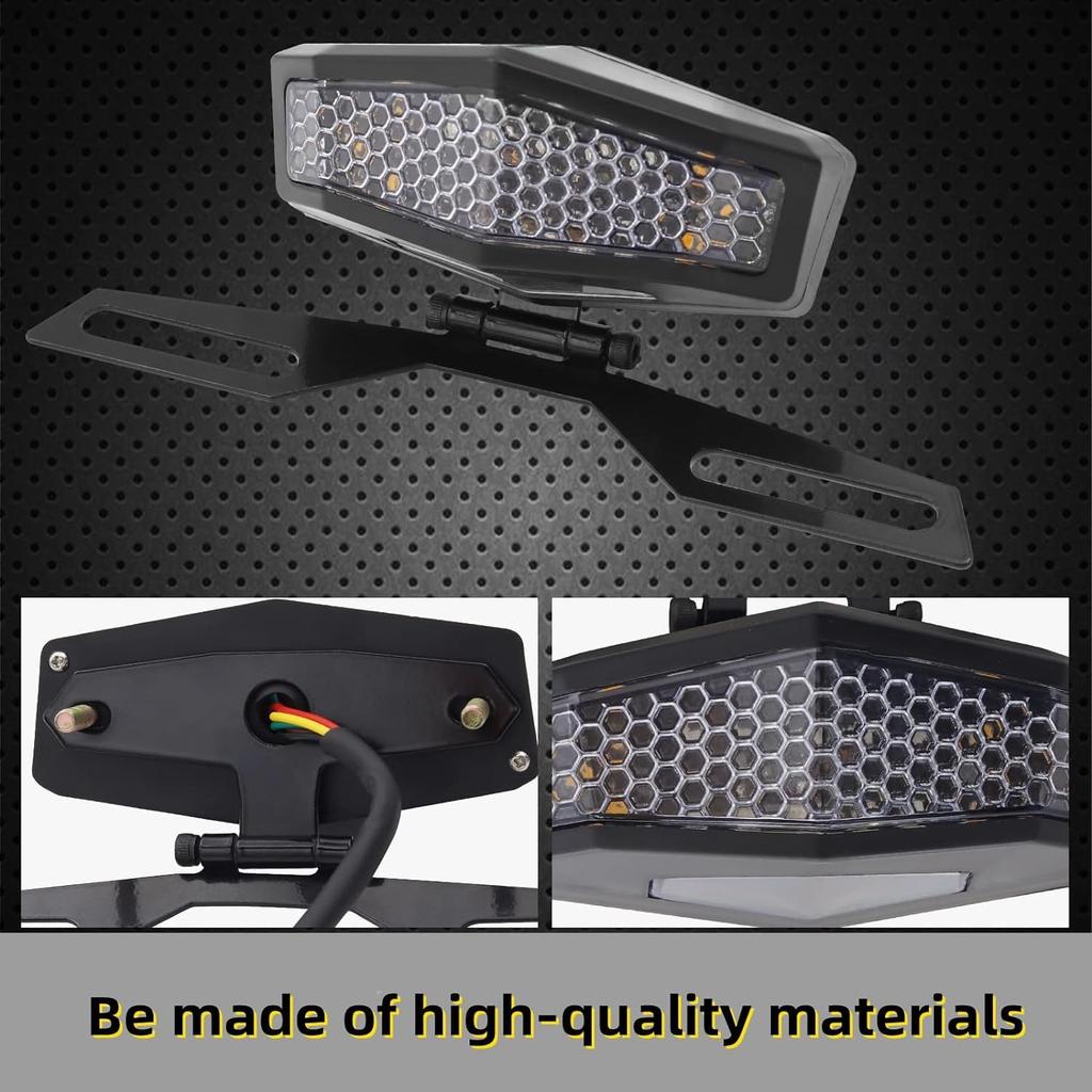 Ygmylandbb Motorcycle Tail Lamp Integrated LED DC12V Number Light Stay