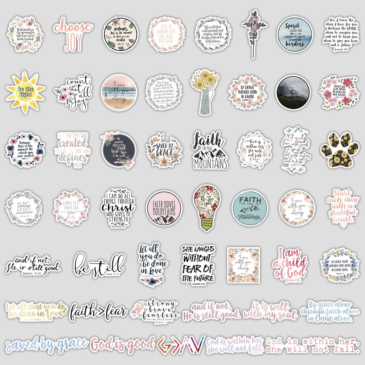

50 Pieces of New Inspirational Graffiti Stickers, Creative Text Stickers, Water Cup and Luggage Decorative Stickers, Waterproof Decorative Stickers