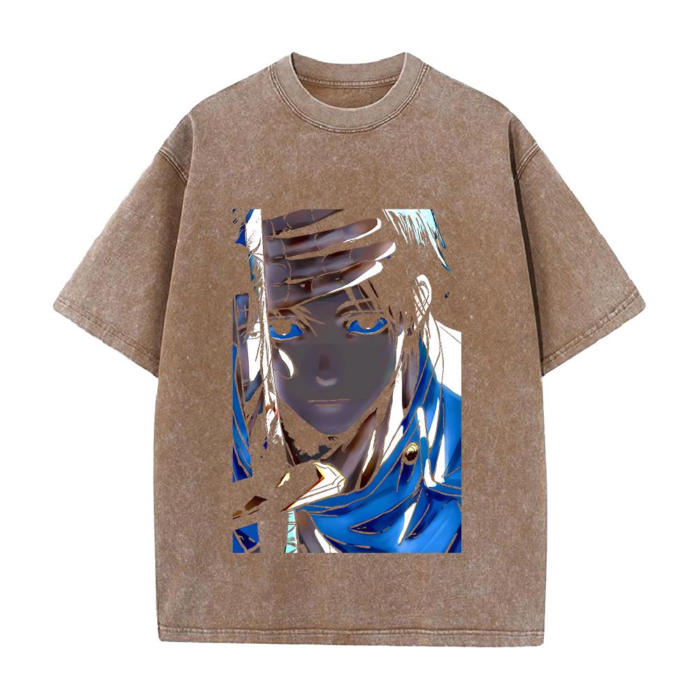 Okkotsu Yuta Print T-Shirt Jujutsu Kaisen Anime Kleidung Herren Damen Baumwoll-T-Shirts Vintage Washed Tee Harajuku Oversized T-Shirt