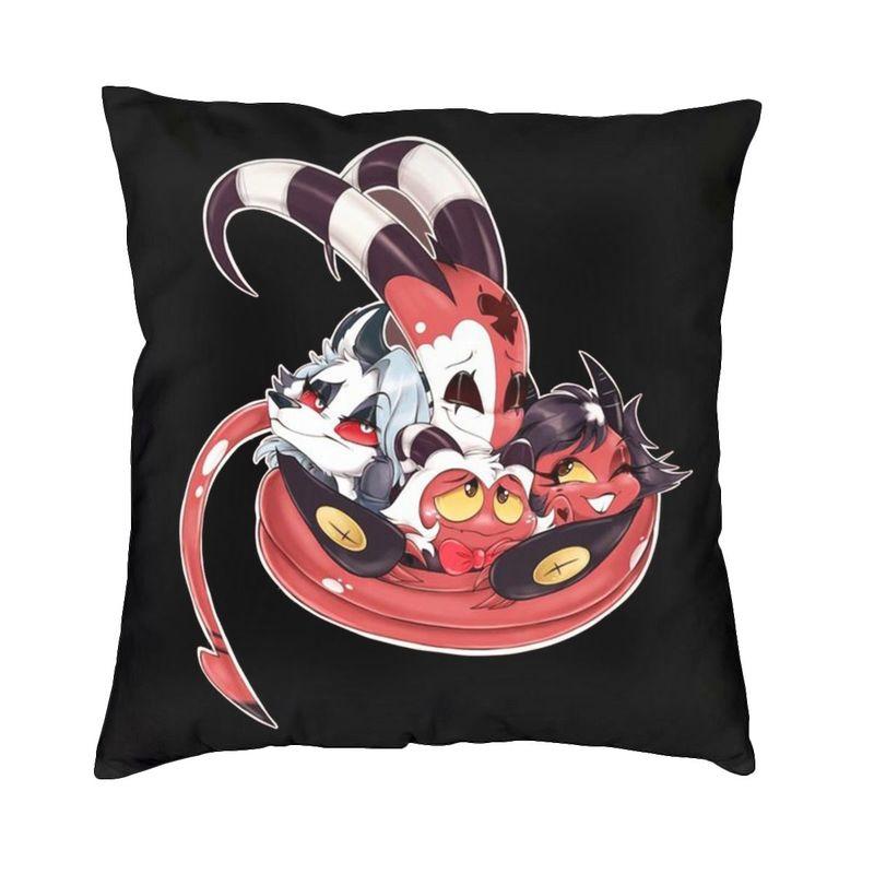Funny Cartoon Comics Tv Helluva Boss Throw Pillow Case Decoration Custom Square Cushion Cover 40X40 Pillowcover For Living Room