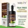 Wrixty Tea - Tree Foaming Face Wash with Built-In Face Brush For Deep Cleasing | Enriched with Neem Leaf Oil | Acne and Oil Control Face Wash | Fo