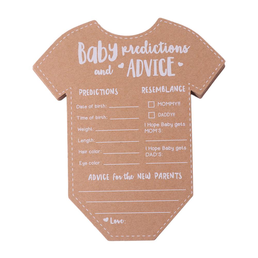 

20pcs Blessing Baby Gender Reveal Cards Handwritten DIY Decor Baby Prediction Card Kraft Paper Gender Advice Cards