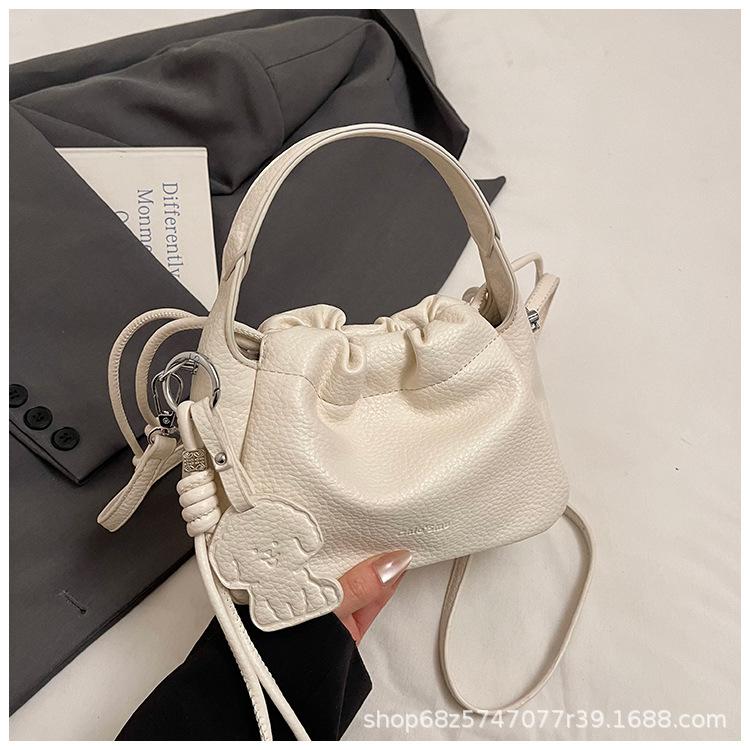 

Korean version ins2025 spring new women s bag niche versatile handbag drawstring high-end shoulder messenger bag
