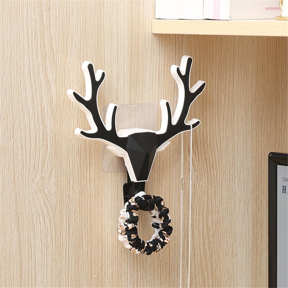 Schwarz Hirsch Horn Wand Hängen Haken 3D Elch Kopf Anhänger Rack-Home Wand Dekor
