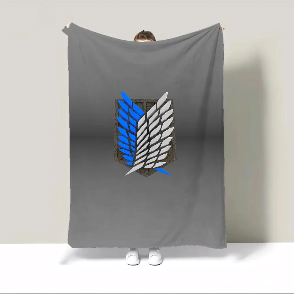 Attack on Titan Custom Blankets Sofa Decoration Microfiber Bedding Plush Blanket King Size Knitted Plaid Warm Blankets for Cold