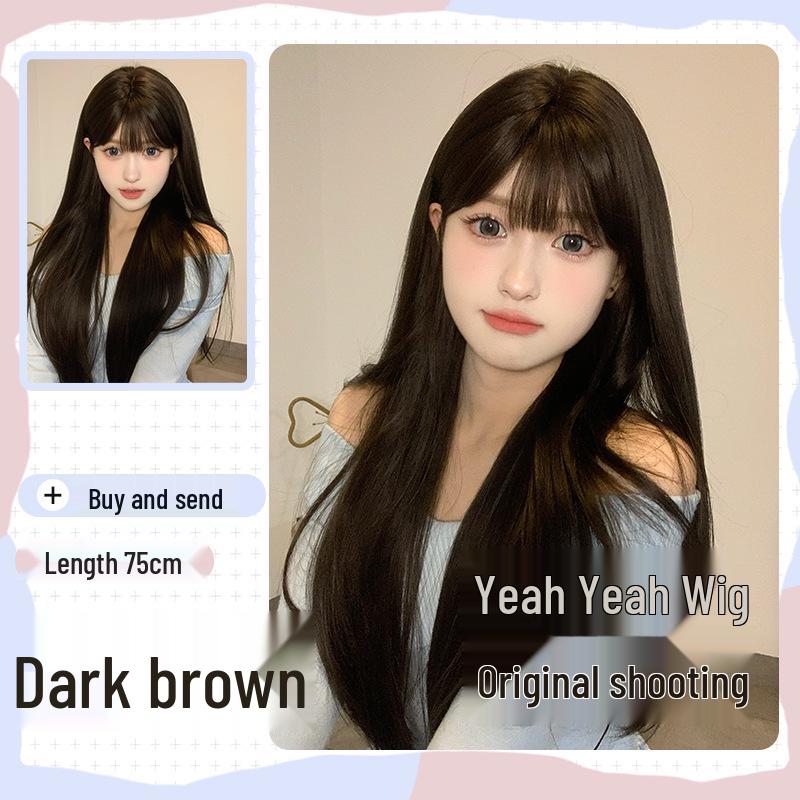 Women's Long Straight Lolita Wig - Natural, Realistic, Full Head Coverage