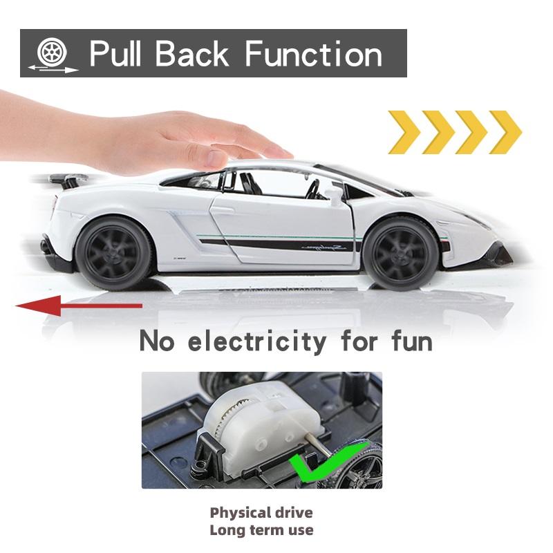 5 Inch Metal Car Simulation Diecast & Toy Vehicle Lamborghini LP570-4 Gallardo Supercar RMZ City 1:36 Alloy Model Gifts For Children