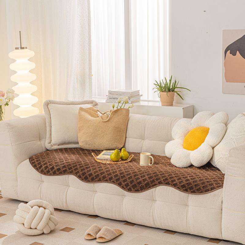 

Подушка для дивана особой формы, однотонная, плюшевая, клетчатая, кожаная, нескользящая, нерегулярная, новая ткань для чехла 80*90cm