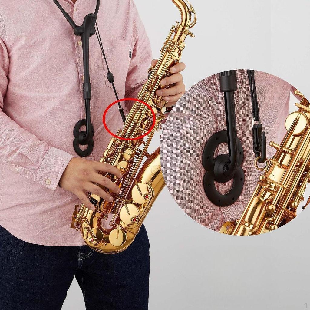 Saxofoonriem Sax Nek Comfortabel met Metalen Draaibare Karabijnhaak