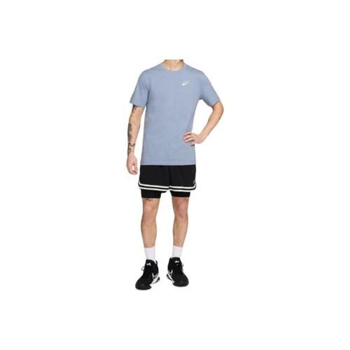 Nike Logo Printed Crew Neck Short Sleeve T-Shirt for Men Blue