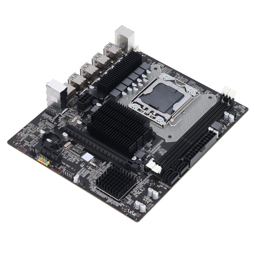 X58 Motherboard 2 DDR3 LGA 1366 Pins Gaming Motherboard Support ECC Memory USB2.0 SATA Port PCB Motherboard for Desktop