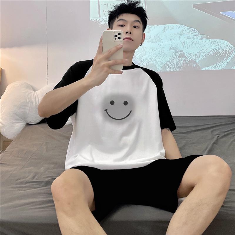 

Пижамный комплект унисекс в полоску с короткими рукавами - летняя домашняя одежда для мужчин и женщин L