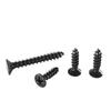 Black Zinc Plated 304 Stainless Steel Countersunk Self-Tapping Screws, Flat Head, Phillips, Sizes M2-M6