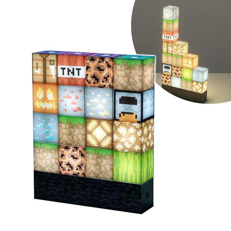 Night Stitching Minecraft Light Lamp Usb Power Decor Building Block Diy Stacking