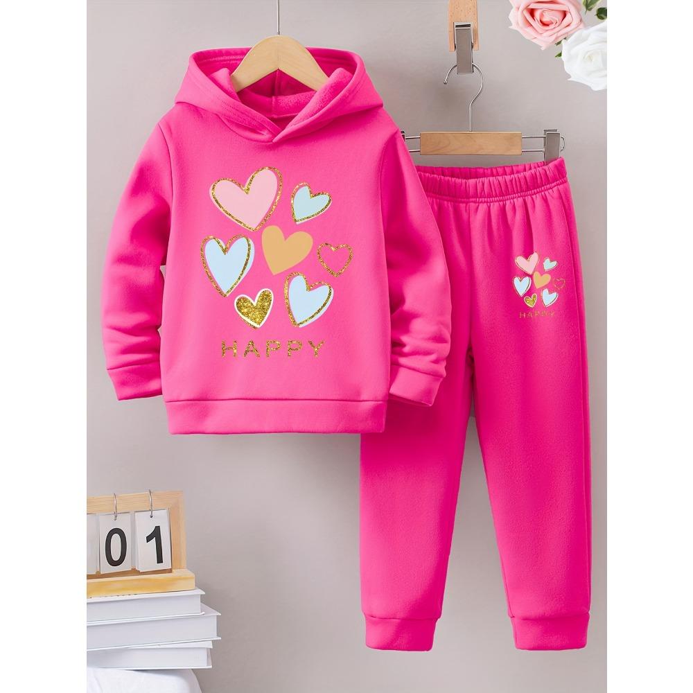 

Осень/Зима Новый Повседневный Комфортный Теплый Комплект Толстовка с Принтом и Спортивные Штаны для Девочки с Теплой Подкладкой 100