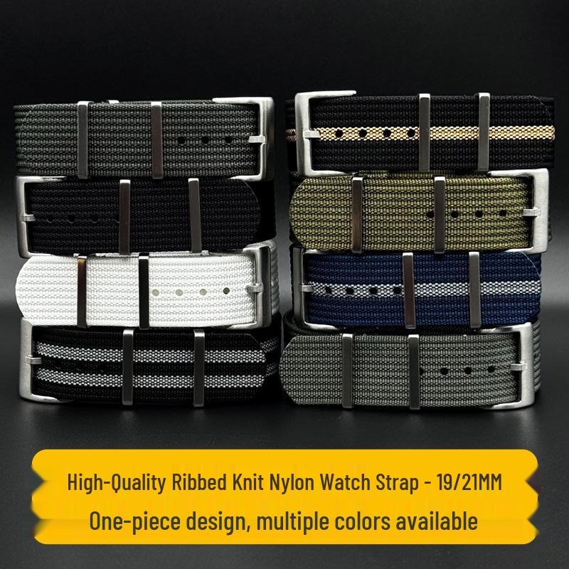 

Nylon NATO Style One-Piece Watch Strap, 19mm & 21mm 21mm армія зелений колір