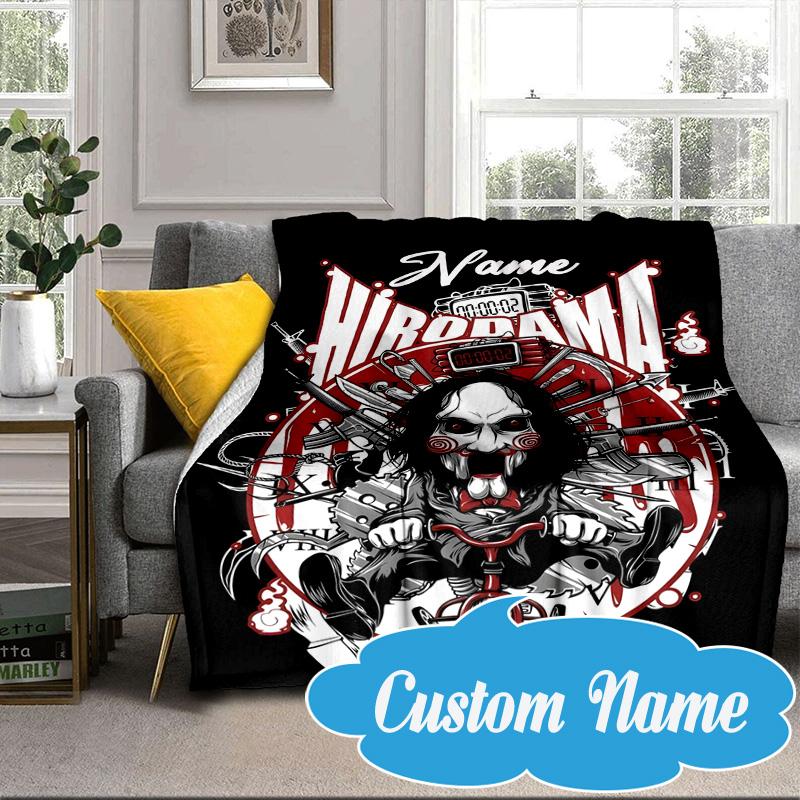 Custom Name Horror Holiday Mashup Blanket bed sofa Blanket Flannel Blanket for Camping, Hiking, Picnic Essentials,gift for Fan family