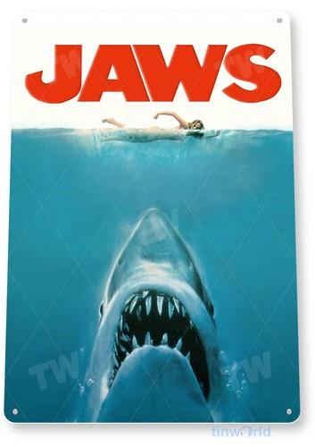 TIN SIGN Jaws Movie Poster Metal Dcor Wall Art Theater Store A