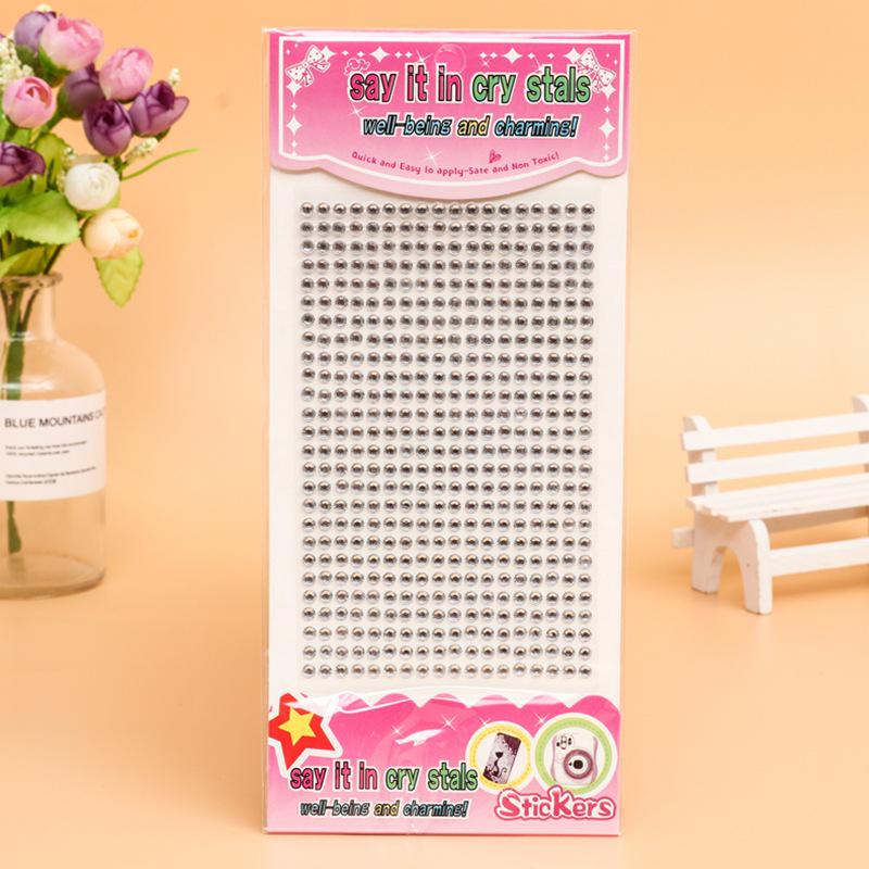 

Colorful Acrylic Rhinestone Stickers for Decor & Crafts серебряный