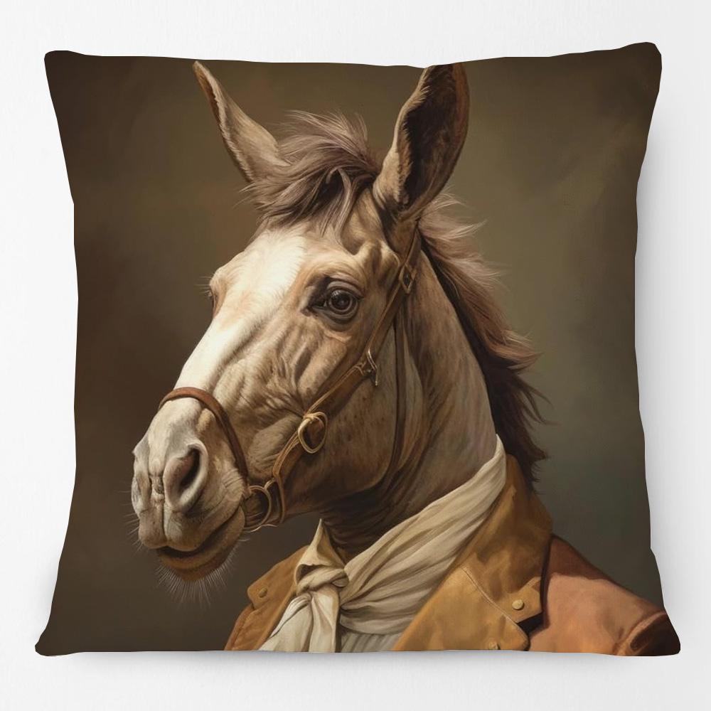 Victorian Bulldog Dachshund Dog Cushion Cover Vintage Highland Cow Stag Elephant Horse Camel Donkey Poster Pillow Case