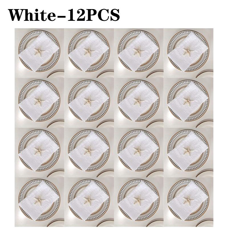 1-24PCS Nordic Tassel Cotton Napkins Fringe Edged Solid Color 30x30cm Western Style Tablecloth Christmas Dining Table Decor