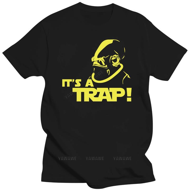 Black T Shirt for Summer Brand Tee-shirt Admiral Ackbar IT A TRAP Funny Cool Death Star Men Tee Shirt 188 Fashion Print Tshirts