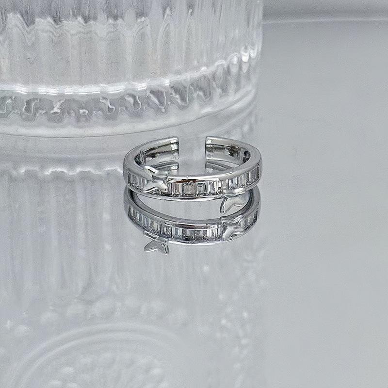 Full Of Diamonds, Zircon, Small And Exquisite Open Ring, Niche Design, Index Finger Ring, Simple Light Luxury, High-End Simple Accessories