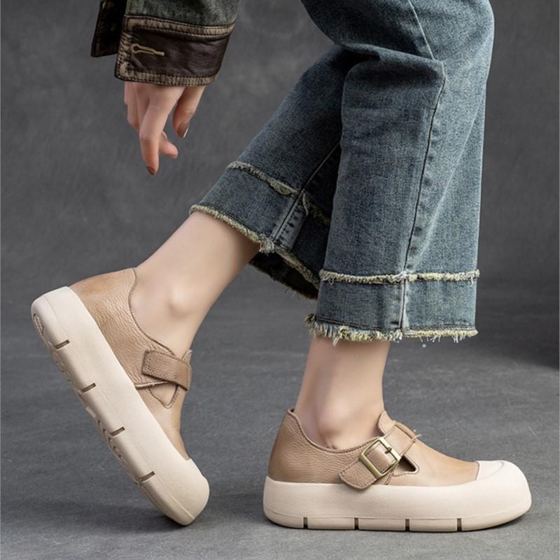 Fashion GKTINOO 2025 Designer Women Flats Slip On Ladies Casual Genuine Leather Flat Handmade Women Shoes Soft Bottom Loafers