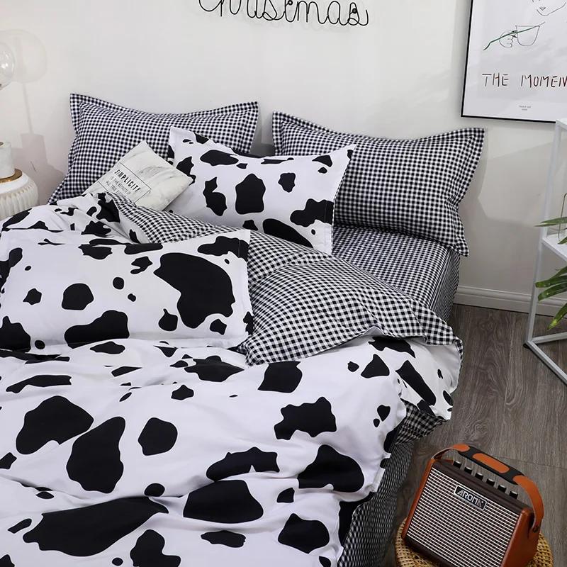 Cow Stripe Comforter Cover With Pillowcases Bedding Warm Comfortable Double Single ,Pillowcase Duvet Cover Sets Polyester