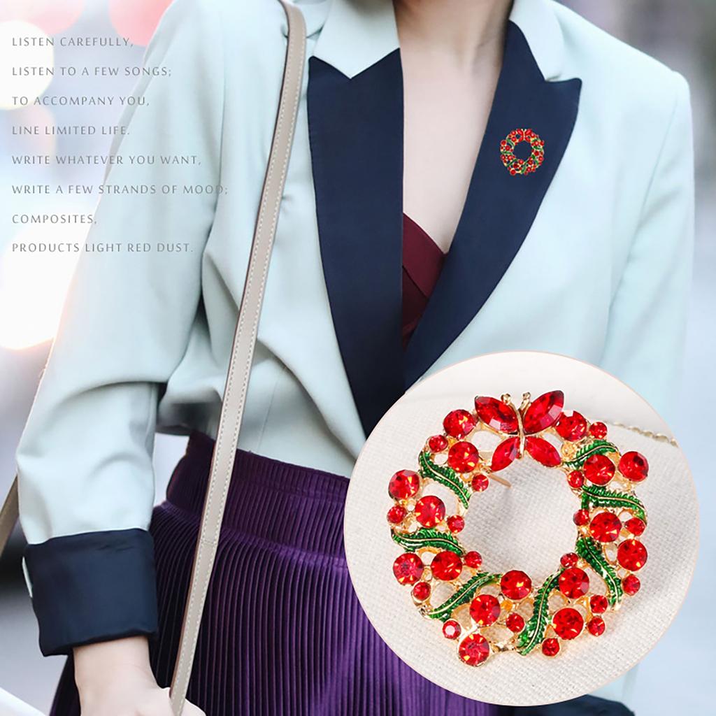 Christmas Brooch Rhinestone Crystal Christmas Pin Personality Brooch All- Clothes Accessories