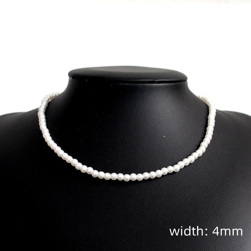 

New Trendy Imitation Pearl Necklace Men Temperament Simple Handmade Strand Bead Necklace For Women Jewelry Gift Pearl Necklace