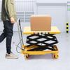 Bymaocar 770lbs Double Scissor Hydraulic Lift Table Cart with 4 Wheels, Handling Tool for Material Handling and Transportation