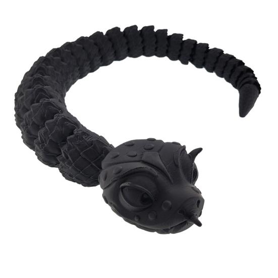

Игрушка змея, напечатанная на 3D-принтере, шарнирное украшение в виде змеи, гибкая игрушка-змея для снятия стресса 40cm чёрный