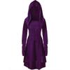 Women's Popular Solid Color Holiday Performance Outfit Long Sleeved Hooded Tied Dress