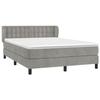 3127727 vidaXL Lit à sommier tapissier et matelas Gris clair 140x190cm Velours
