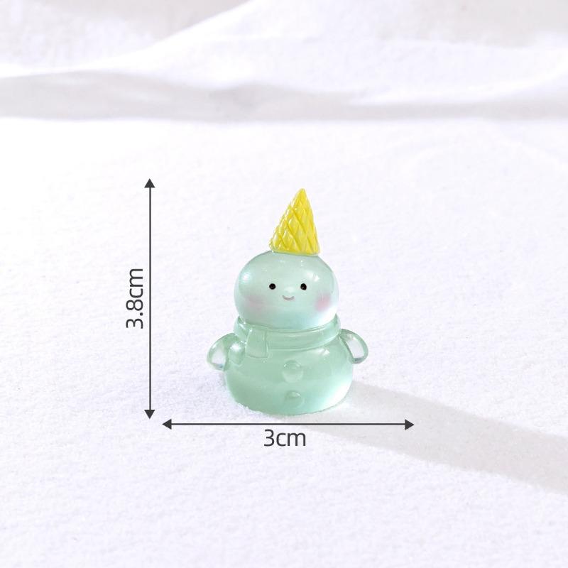 Cute Glow-in-the-dark Micro-landscape SnowmenSnowfields Christmas Decorations, Accessories Car Mini Ornaments