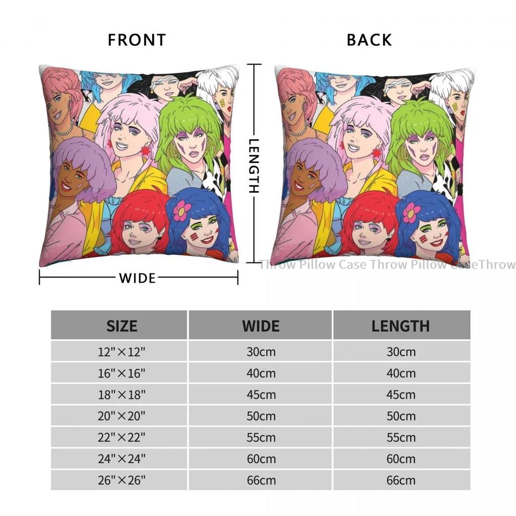 Pizzazz Girls Throw Pillow Case Jem and the Holograms Backpack Coussin Covers DIY Printed Soft Home Decor
