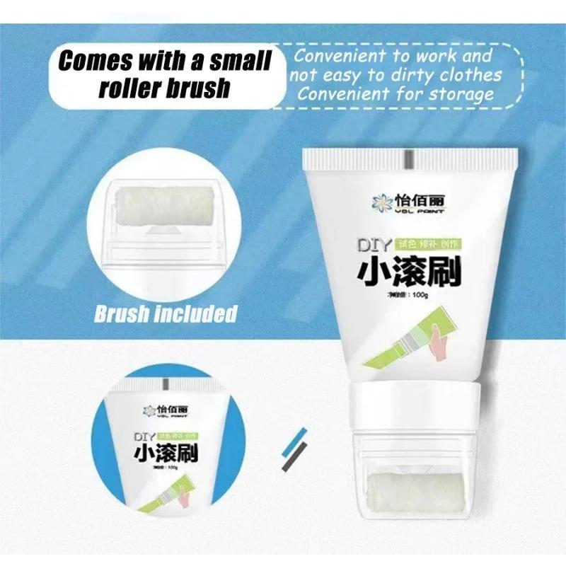 100g White Pink Wall Small Roller Brush Paint Interior Wall Repair Household Wall Graffiti Repair Environmental Protection Paint