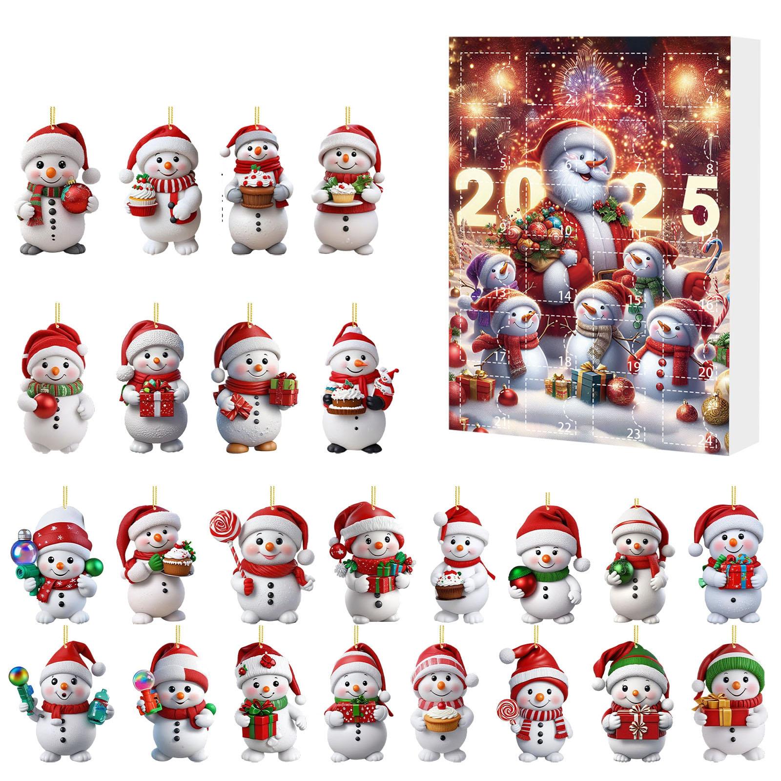 

Christmas Advent Calendar Multi-Purpose Hanging Snowman Ornaments Mini Xmas Tree Snowman Pendant for Holiday Backpack Ornaments