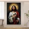Tela Cristo Gesù Postres Ritratto Cristiano di Gesù Stampa Artistica da Parete Poster Camminerò con Cristo Versetto Biblico Poster Regalo