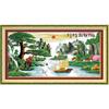 2m 3m New Style Precise Printing Silk Thread Landscape Cross-Stitch: Welcoming Pine Wealth Version
