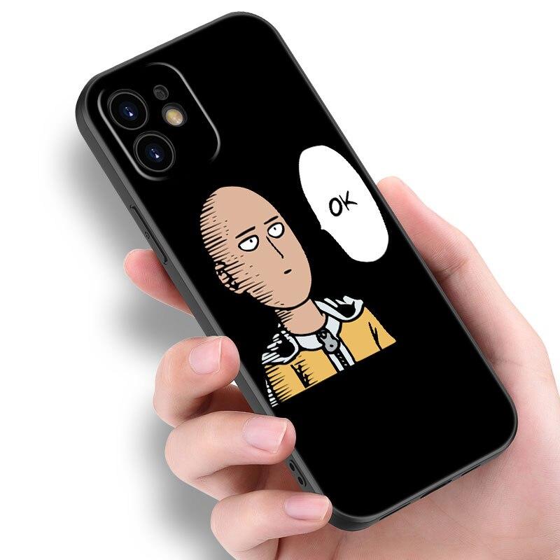 

Чехол для телефона с аниме One Punch Man для Apple iPhone 14 13 12 Mini 11 Pro Max 7 8 XR X XS 7 8 Plus SE 2020 2022, черный чехол iPhone 13 Pro