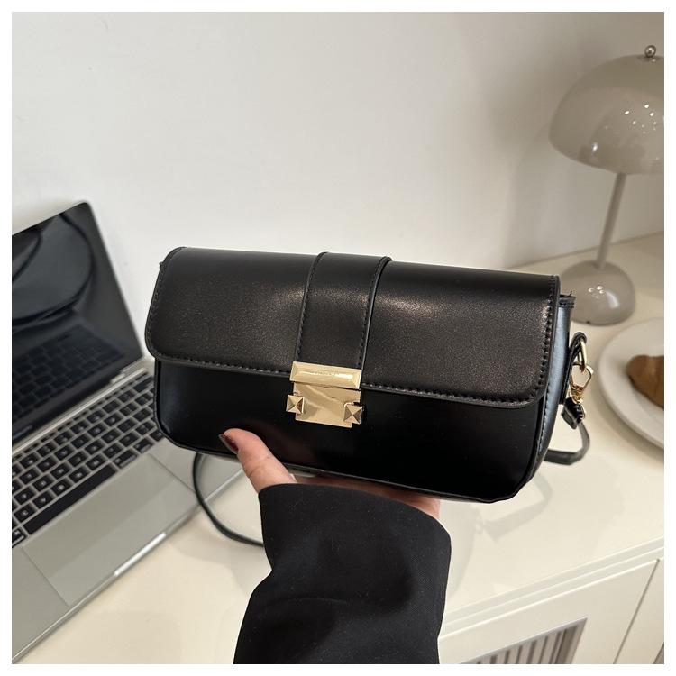 2024 Winter Retro Fashion Lock Buckle Crossbody Bag - Versatile, Stylish Small Square Bag for Women