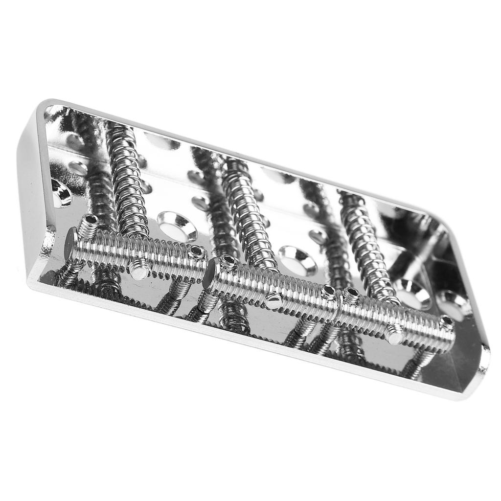 Metal Bass Bridge Chrome Metal High Hardness Noiseless Electric Guitar Bridge for Replacement